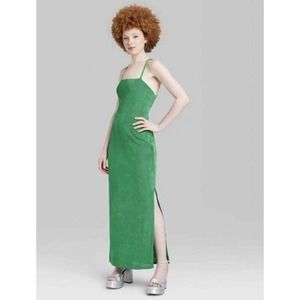 NWT Long Green Wild Fable Target Dress Spaghetti Strap